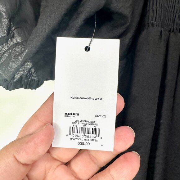 Babydoll Sweetheart Neckline Balloon Short Sleeves Mini Dress 0X - Picture 9 of 9